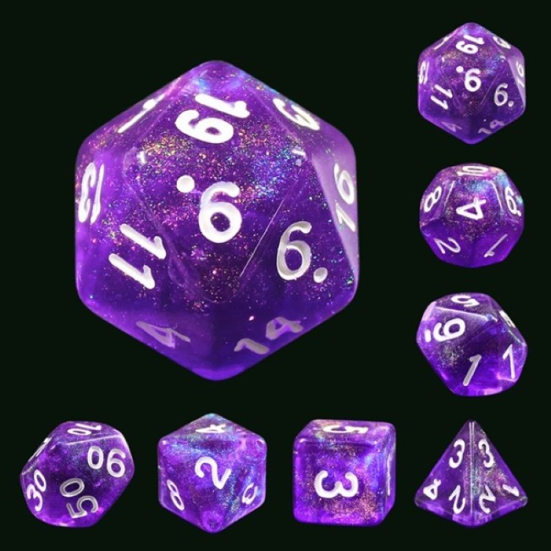 Mythic Poly Dice Set - Diamond Purple